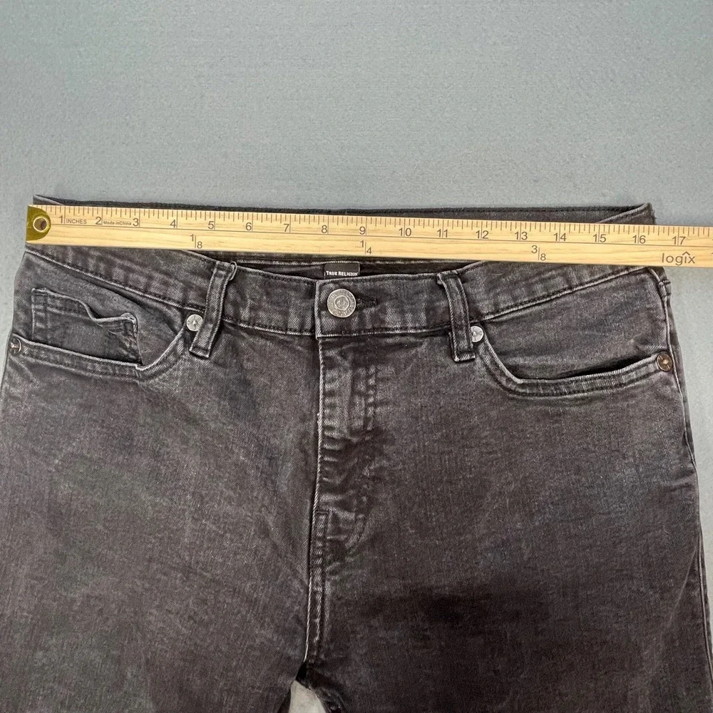 True Religion Black Skinny Jeans Horseshoe Stitching Mens Size 34